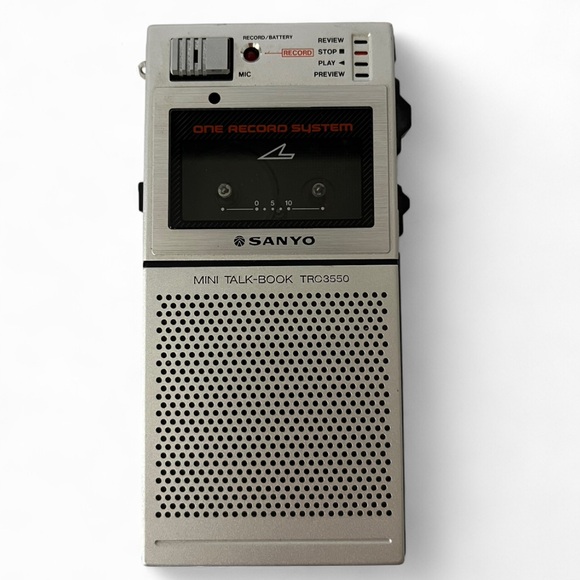 Sanyo Mini Talk-Book TRC-3550, a vintage microcassette voice recorder. - Picture 1 of 10